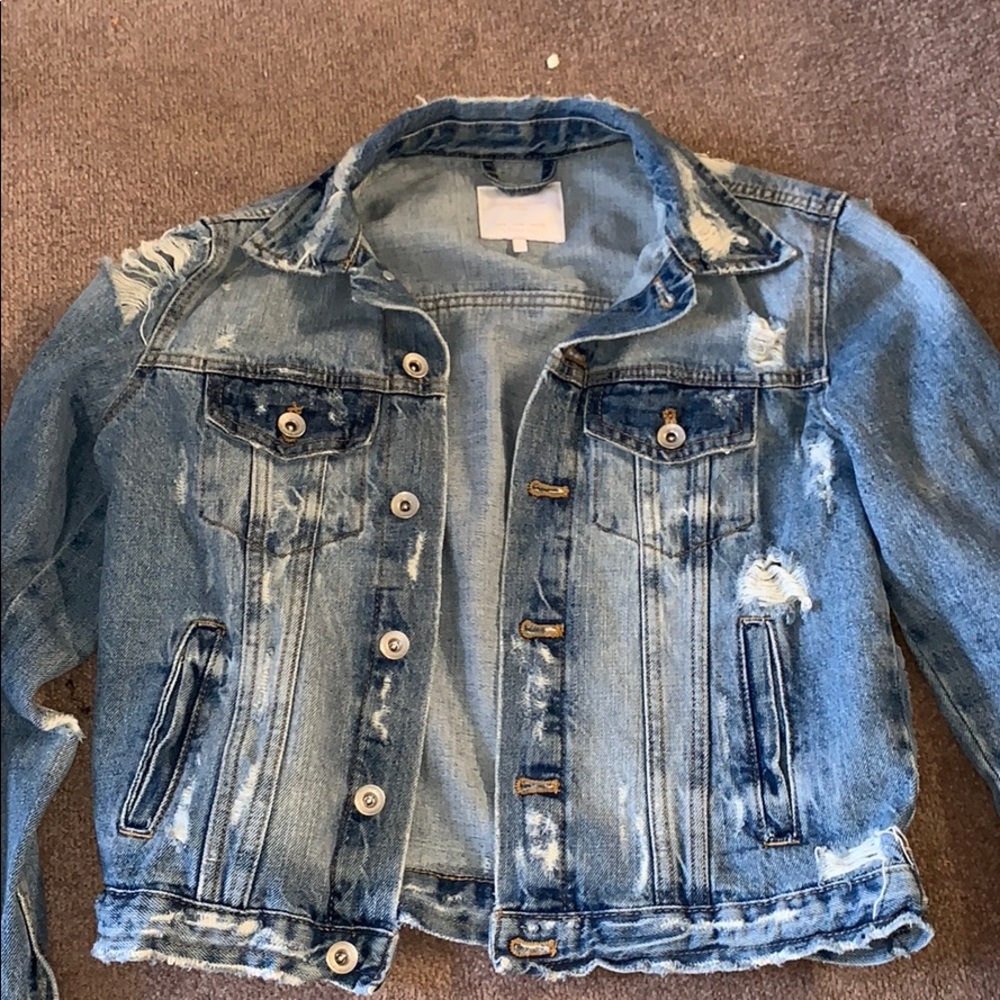 Zara ripped jean jacket, never worn